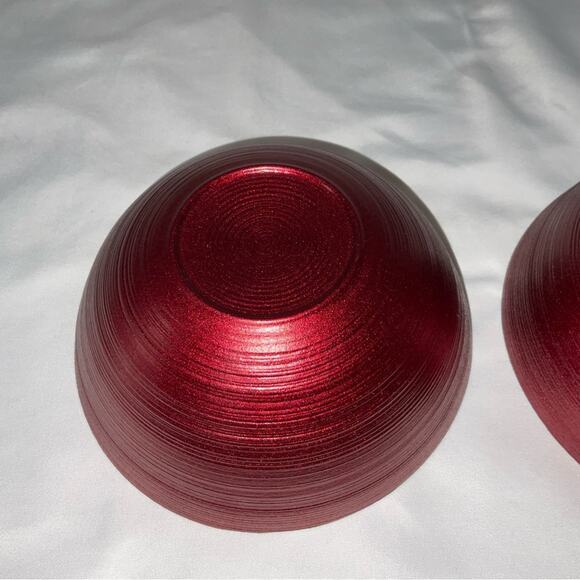 NEW NWT ARDACAM TURKISH GLASS RED GLITTER CEREAL BOWLS CHRISTMAS HOLIDAY SET/2 - Picture 10 of 11